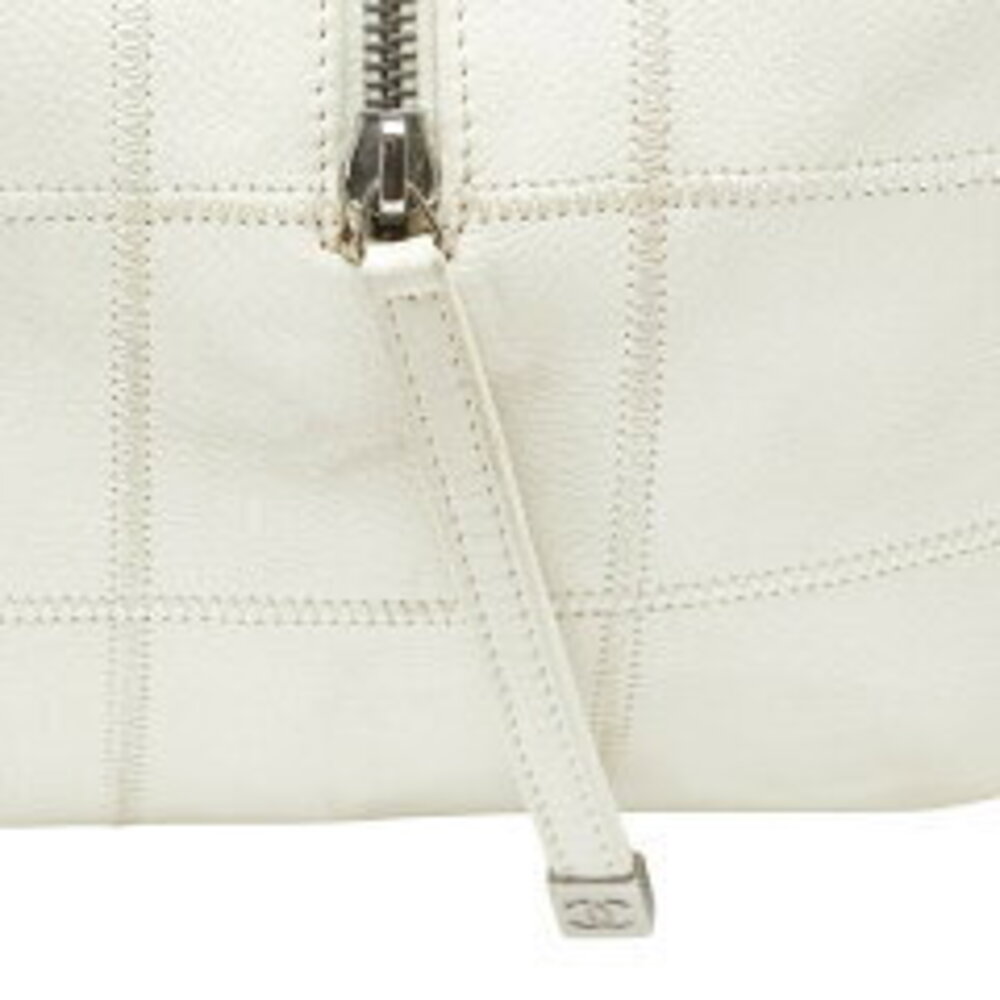 Chanel handbag mark skin Boston white Chocobar Coco caviar bag - Picture 10 of 10